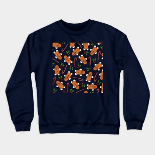 Gingerbread Men and Candy Canes | Holly | Christmas Pattern Crewneck Sweatshirt